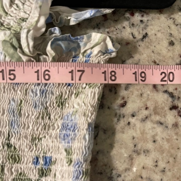 Hill House Home The Nap Dress Floral Smocked Midi Blue White Square Neck Small - Picture 11 of 14